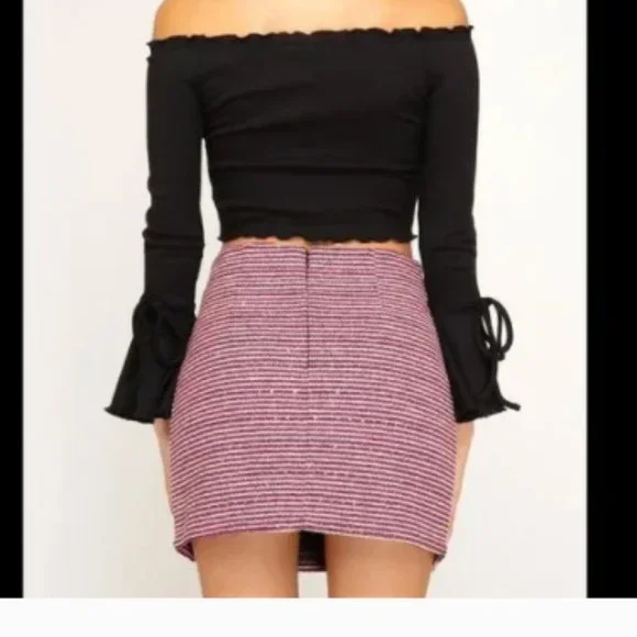 Tweed Mini Skirt with Sequin Details - Picture 2 of 3